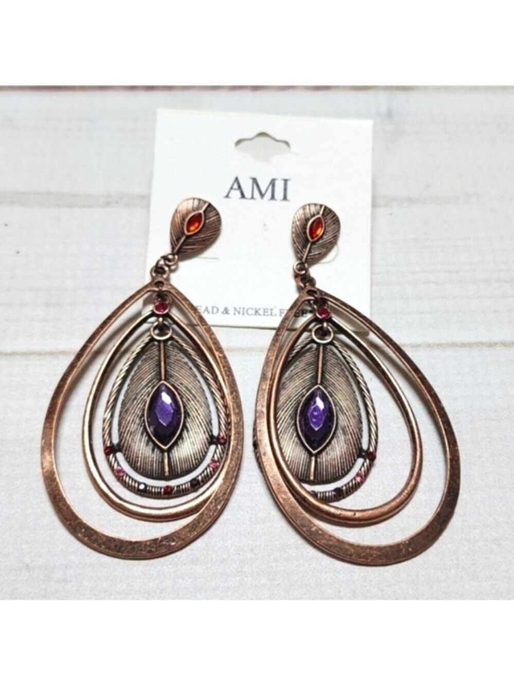 AMI Bronze Teardrop Earrings - New
